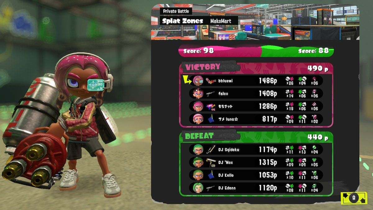 bbluewi's tweet photo. My Splatoon life officially peaked at Riptide, part 1 https://t.co/tDSyuwFSym