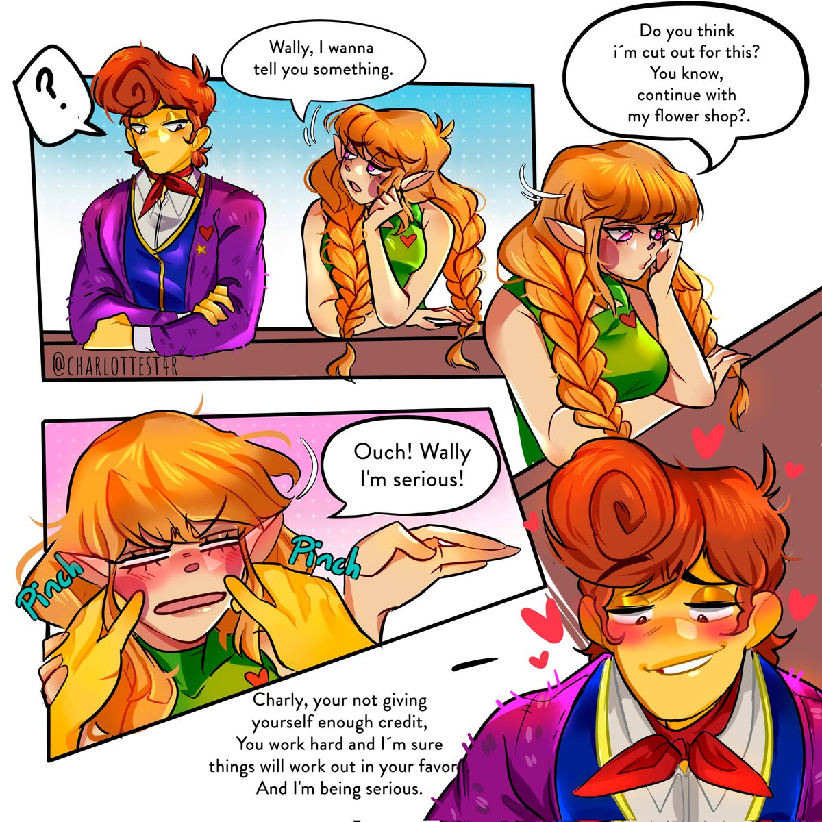 Giving support ♥️mini comic.
Opposite wally and Charly.

Words and details help from my best friend <a href="/TheLambStar/">Lamby★</a> ♥️
*Opposite dose not belong to me.*

#charlottest4r #WelcomeHomeAU
#oppositewally #minicomic #welcomehomefanart #welcomehome #welcomehomecomic