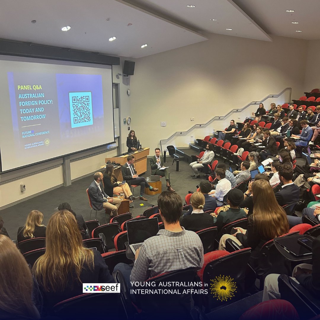 YoungAustIntAff's tweet photo. β¨ Thank you to @madeleinejflint from @devintellab; Chris Ellinger from @DFAT; and @jmxgroves from @ANUCrawford for joining us for the first panel of our #Future23 National Conference - Australian Foreign Policy: Today and Tomorrow π¦πΊ
#Future23Conference #YAIA https://t.co/yU65cxkjdw