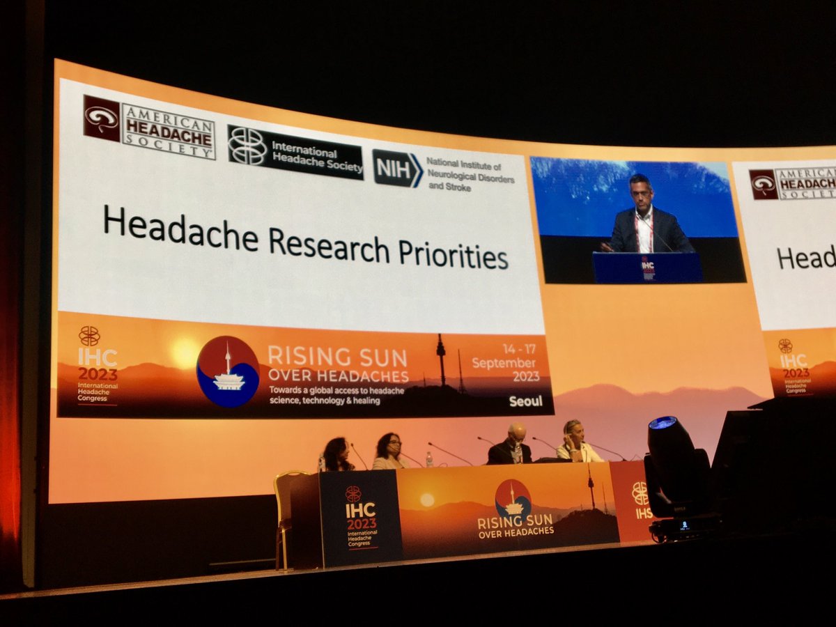 Headache Research Priorities - happening right now! #IHC2023 ⁦@schwedtt⁩ ⁦@petergoadsby⁩ ⁦@AmynahPradhan⁩ ⁦@ahsheadache⁩ ⁦@ihs_official⁩ ⁦@NINDSdirector⁩ ⁦@Cristina4ihs⁩ #Seoul #migraine #ICHD-3