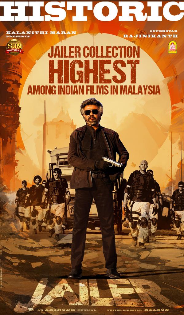 girishjohar's tweet photo. New Indian KING at #Malaysian #BoxOffice ... #Rajinikanth Sir 👑💕... as #Jailer surpasses #ShahRukhKhan #Dilwale (2015) the record holder for Highest Indian Film Grosser in Malaysia.
@rajinikanth @sunpictures https://t.co/KAvimFu0p1