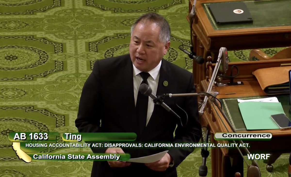 AsmPhilTing's tweet photo. #CEQA abuses are delaying, even blocking housing projects. The Governor will now consider my bill, #AB1633, which strengthens the Housing Accountability Act & stops this tactic once legally-sufficient environmental review has been conducted. Read more: https://t.co/30B8nda7DR https://t.co/SITq9sP0ig