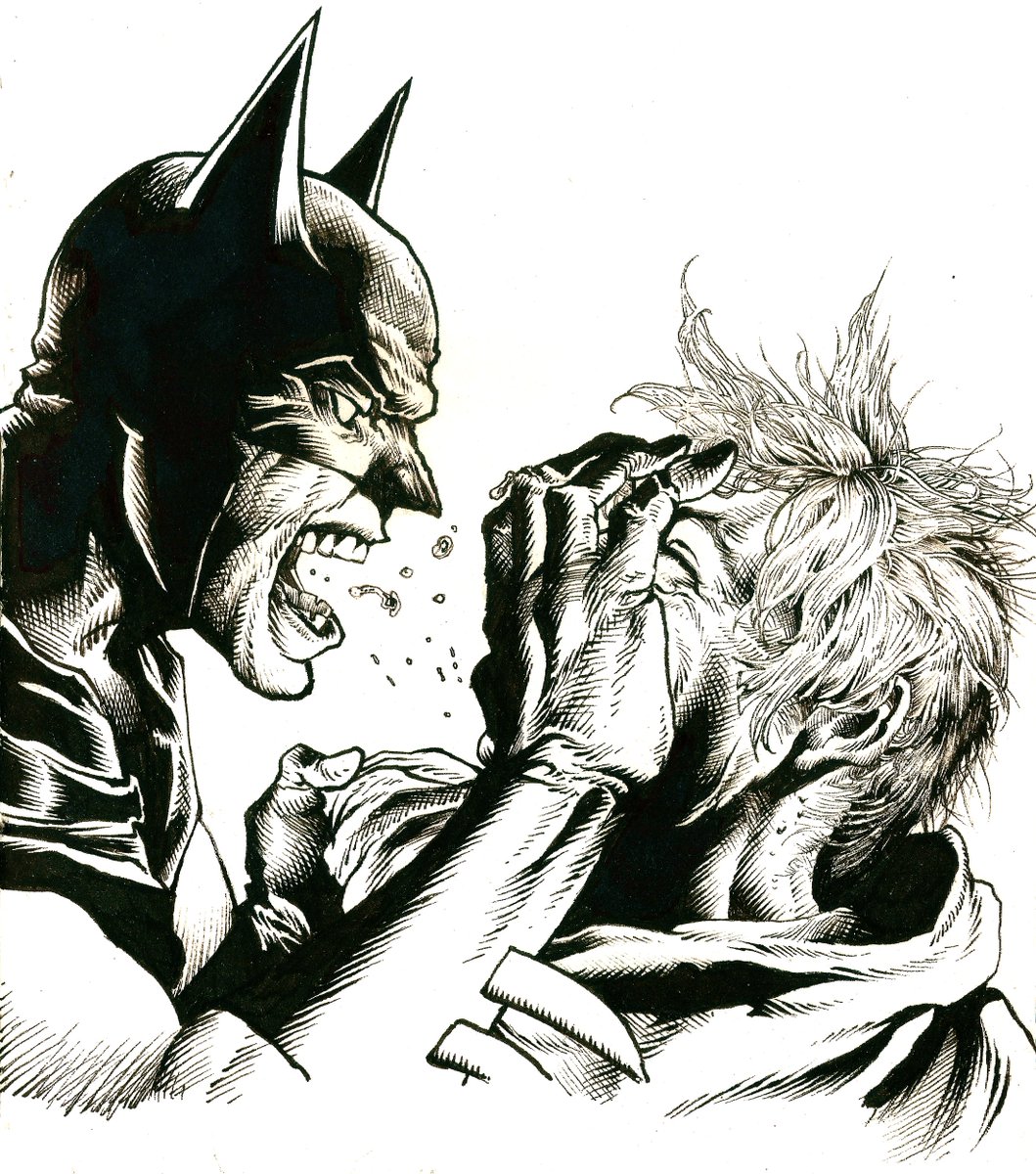 TheQmethod's tweet photo. Regurgitation I- Bret Blevins. #batman #theQmethod #redraw #DCcomicsBootleg #knightfall #BretBlevins #pigmentliner #90scomics #inktober #bobkane #nomesalio #billfinger #brianbolland #pigmentliner https://t.co/2DXm76gdL0