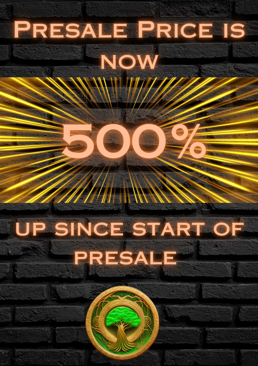 TheGreenBitcoin's tweet photo. We are more than 500% up from our initial presale price! 🔥🔥

Last price increase just happened, and next one is TOMORROW.

What are you waiting for?

#web3 #altcoins #presale #greenbit https://t.co/p2irjqvg8T
