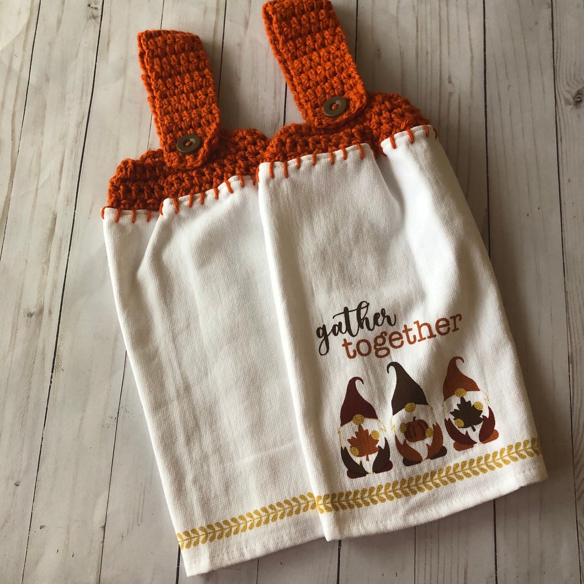 Fall kitchen towels, Gather Together Gnome Towels tuppu.net/4c4903fe #craftbizparty #craftshout #GatherTogether