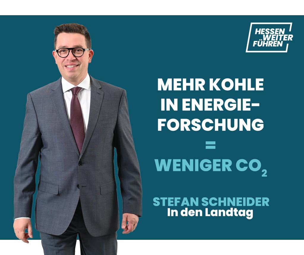 'Mehr Kohle in Energieforschung = weniger CO2' 🔬⚡ Hessen soll zum Leitstandort für Energie-Innovationen werden. Mit der lasergetriebenen Kernfusion steuern wir auf echten Klimaschutz zu! 🌍 #Klimaschutz #Energiewende  #Landtagswahl #Noch24Tage #HessenWeiterführen