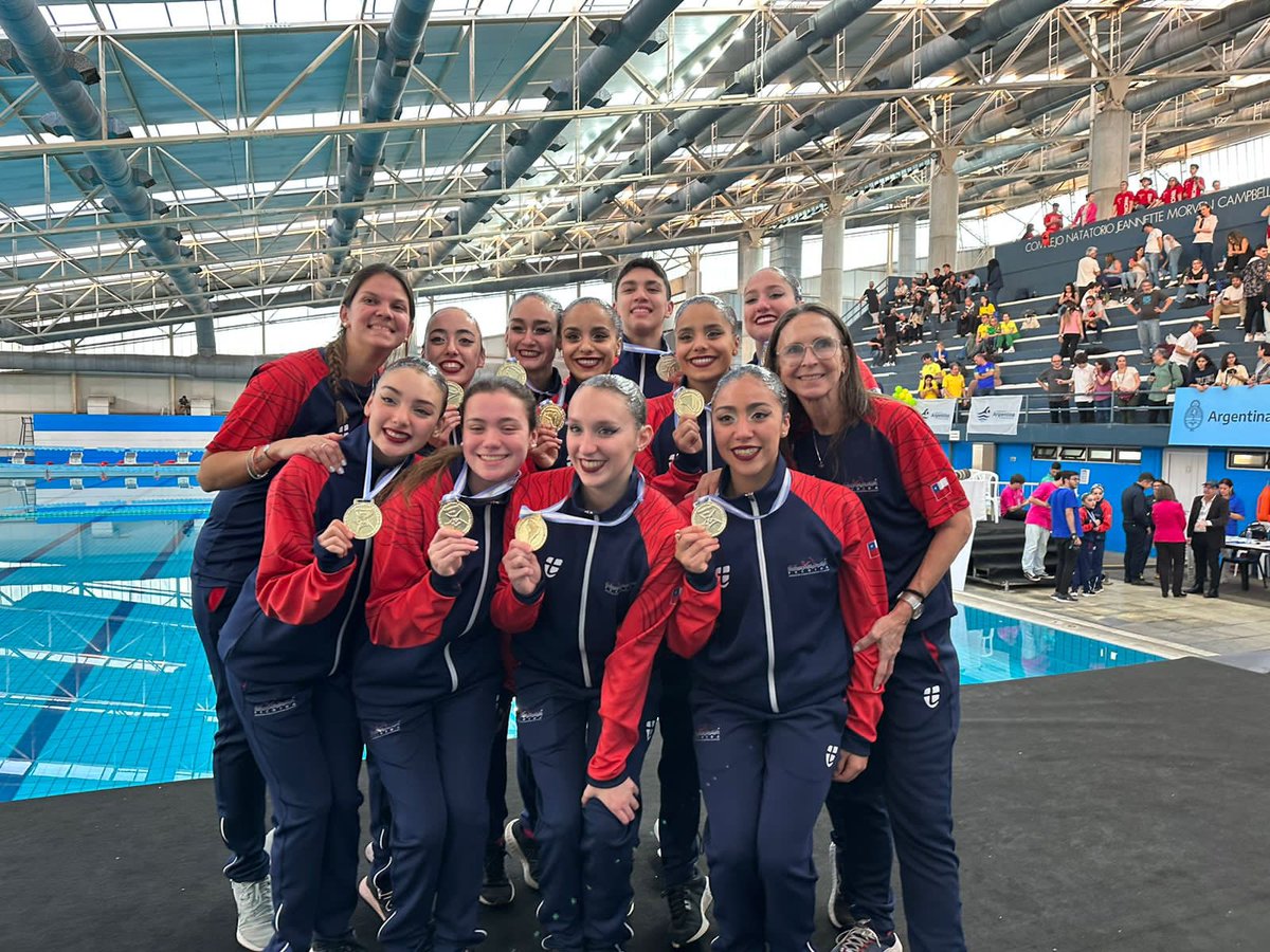 georgelakes's tweet photo. Chile campeón sudamericano Natación Artística, Buenos Aires 2023.
Hoy medalla Oro en Rutina Acrobática.
La emoción es tremenda! 
@TeamChile_COCH  @MindepChile @INDChileOficial https://t.co/YdDMnajwnO