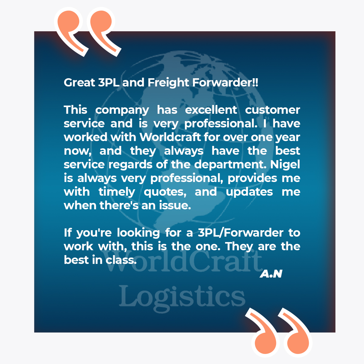 worldcraftllc's tweet photo. Thank you for your feedback! We greatly appreciate your support and look forward to continuing to meet your needs. ๐ฅฐ
#customersfeedback #thankyou #patronage #gratefulness #worldcraftlogistics #logisticsus #serviceguarantee #fbaseller #amazonseller https://t.co/xuOMJXFLNe