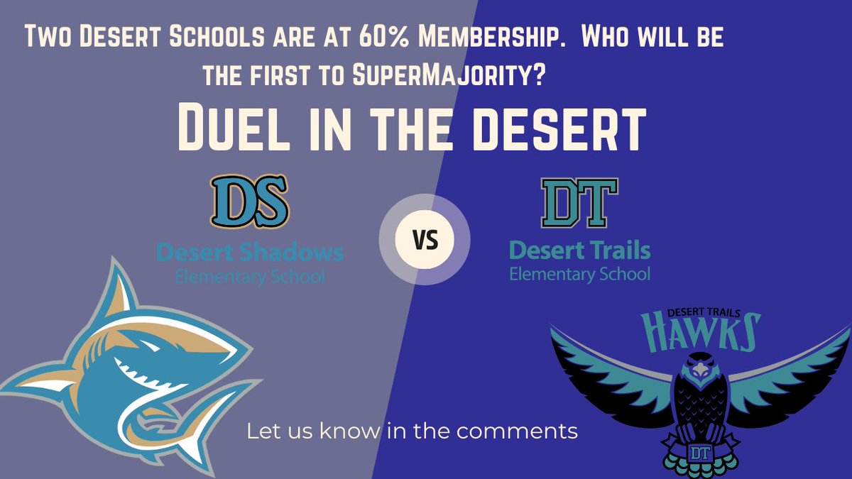 Which of these two Desert schools will be the first to SuperMajority?  Show them some love in the comments!
