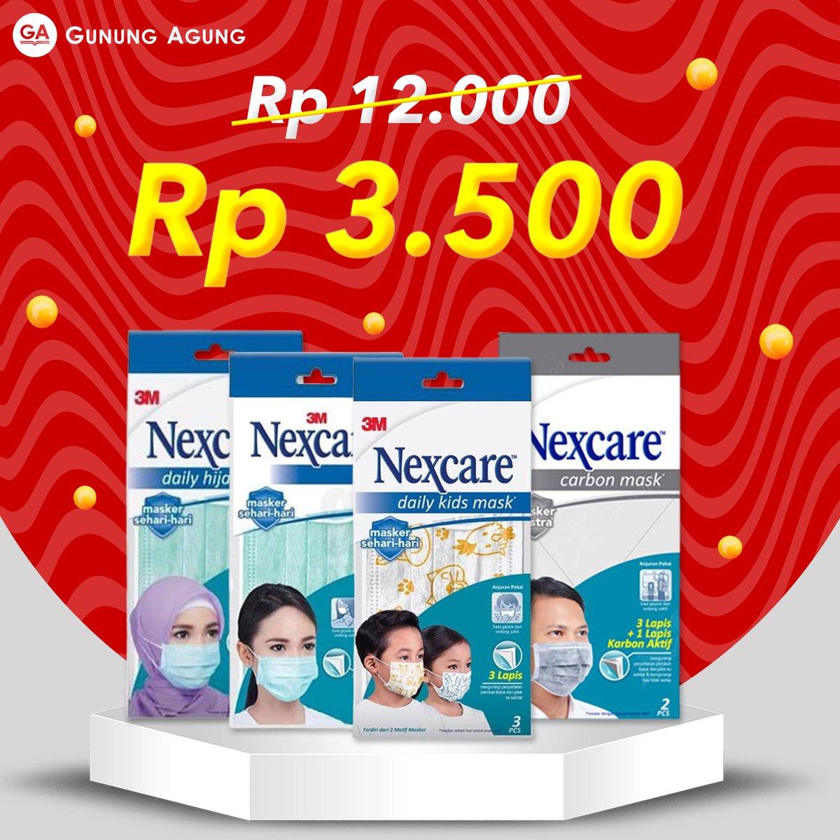 Gak perlu bayar mahal untuk bebas hadapi polusi😌🍃

Dapatkan perlindungan dari #Nexcare Daily Mask😷
Bisa kamu borong dengan harga promo!💸

Hanya di #GunungAgung Kwitang 38.