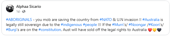 Indy24121's tweet photo. *#ABORIGINALS - you mob are saving the country from #NATO & U.N invasion !! #Australia is legally still sovereign due to the #indigenous #people !!! If the #Murri’s/ #Noongar /#Koori’s/ #Bunji’s are on the #constitution, Aust will have sold off the legal rights to Australia* https://t.co/74lmrpfRlp