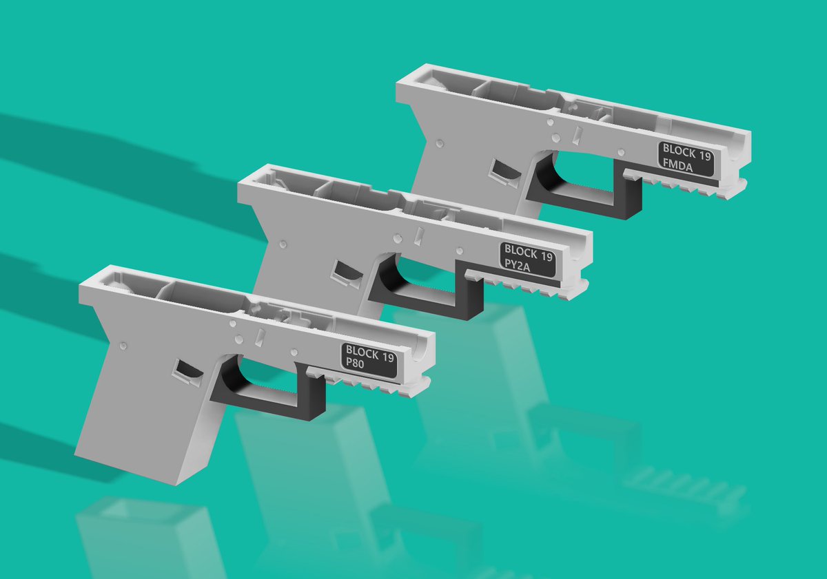 unseenkiller1's tweet photo. I've dedicated some time to putting together dev blanks for all 3 rail styles of Glock 19.

I really want anyone with any level of CAD knowledge to be able to make whatever they want without spending hours undoing someone else's work.

Should be released tomorrow.

Block 17 next. https://t.co/hOQHcXXwO2