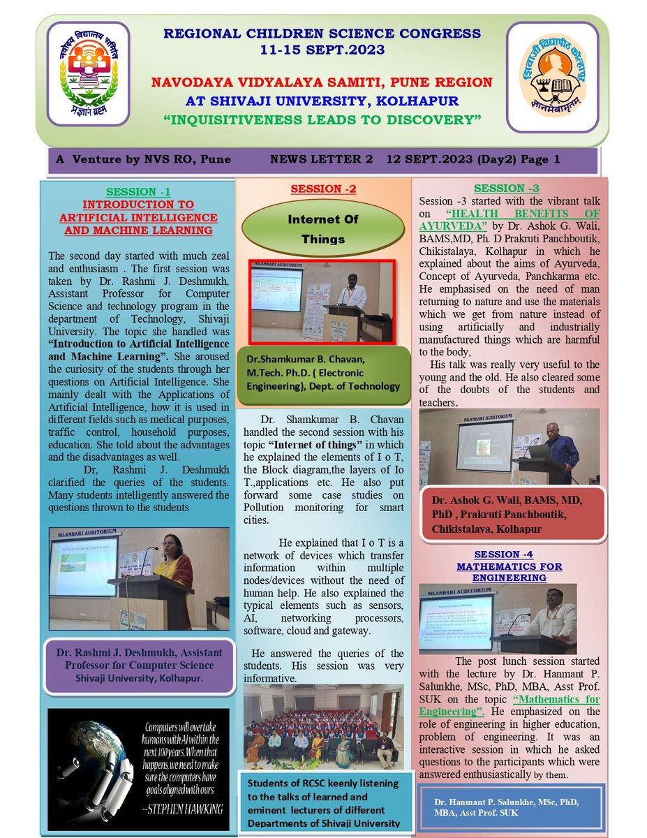 JnvKolhapur's tweet photo. The #RegionalChildrenScienceCongress #newsletter for DAY-2 is out now, showcasing #youngtalents in the world of exciting science! 🧪
#RCSC #YoungScientists #ScienceNewsletter 📰
@CommissionerNVS
@NVSHqNoida 
@nvsropune https://t.co/Dx4eKjUo7g