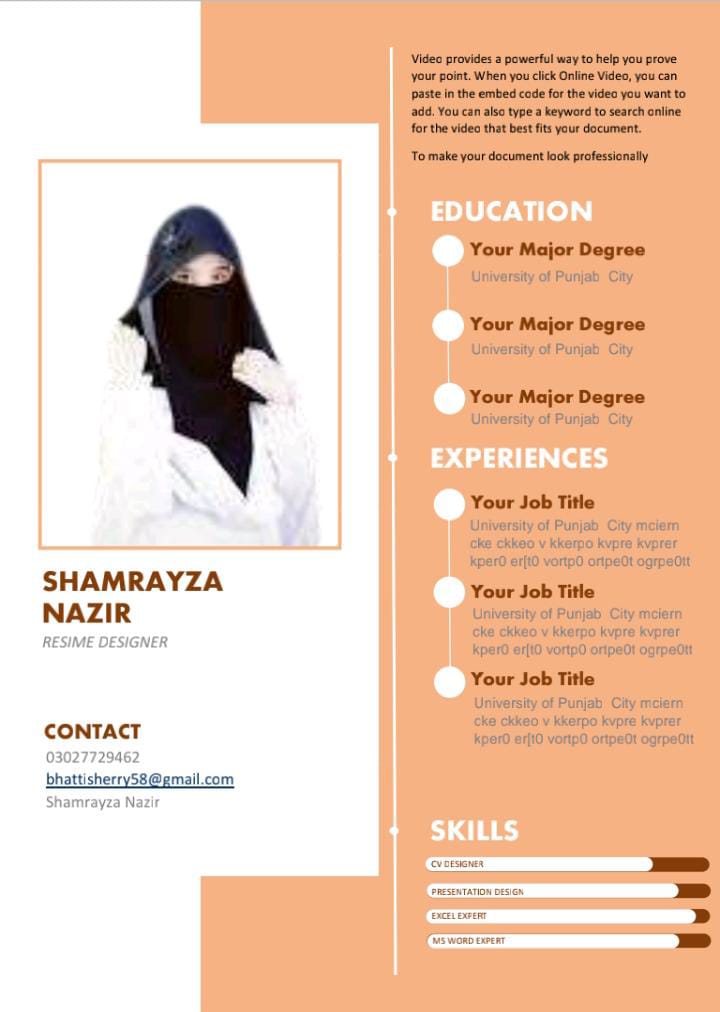Shamrayza165975's tweet image. #cvdesigner 
#Resume 
#Presentationdesigner
#excelexpert