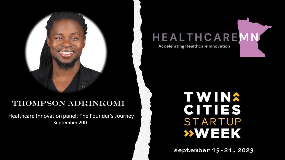 Healthcaremn's tweet photo. We're thrilled to introduce the lineup for our Healthcare Innovations Panel: "The Founder's Journey."
@ThompsonAder Co-Founder and CEO @nicehealthcare 
 #HealthcareMN #InnovationPanel #StartupJourney #HealthTechLeadership #TCSW2023
Register here https://t.co/ck48stTaCZ https://t.co/8jzK1VLiXG