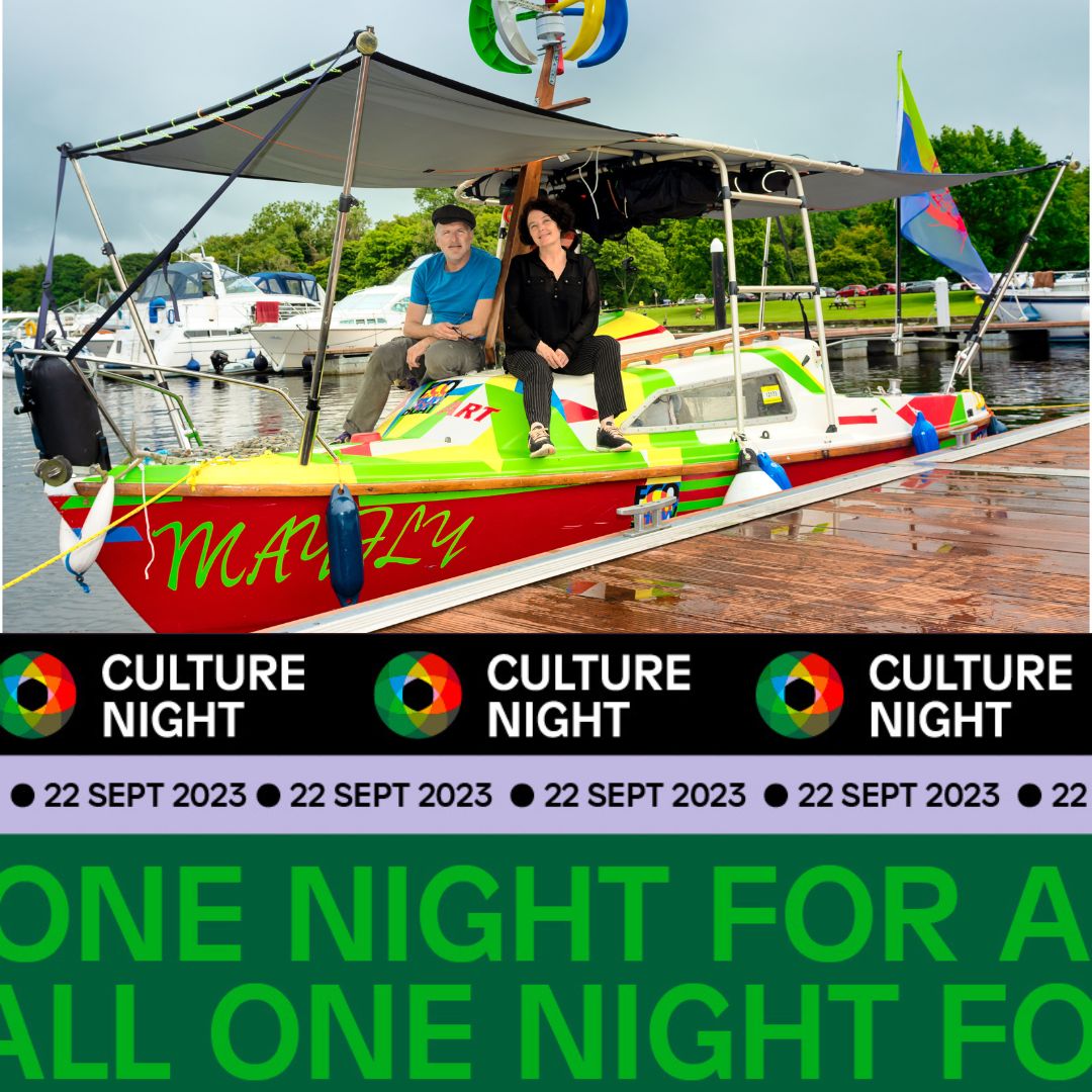 On @culturenight, the @ecoshowboatteam invite you to join them in Naas Harbour and Library for a joyful evening of art, ecology and music. For more info on the programme: culturenight.ie/event/eco-show… #OneNightForAll #OícheDárSaol #CultureNight #OícheChultúir