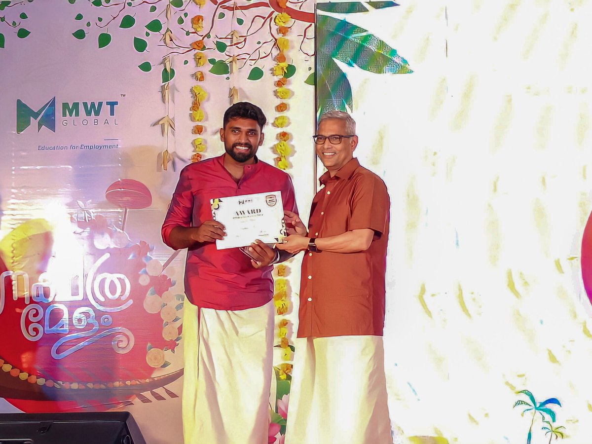 mwtglobalacdemy's tweet image. Rahul K, our enthusiastic Student Recruitment and Admission Officer, is celebrated with the Best Performer Award at the Onam Nakshatramela Celebration.

His outstanding efforts have set a high standard for excellence. 🌟🏆

#mwtacademy #OnamNakshatramela #TopPerformer