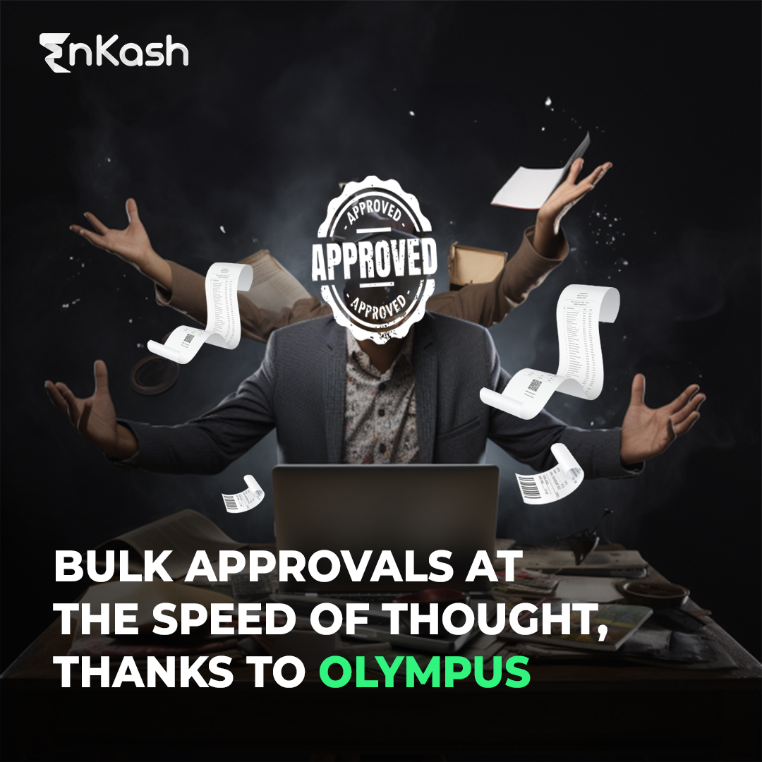 EnKashBusiness's tweet photo. Now say goodbye to time-consuming cabin visits &amp; slow email approvals. With our #Bulk Approvals feature, you can:
-Set up custom approval flows
-Save Time with faster approvals
-And enhance efficiency
Ready to transform your work?
#EnKash #OlympusAI #OlympusFeatures #Simpletouse https://t.co/M4OWiYygYj