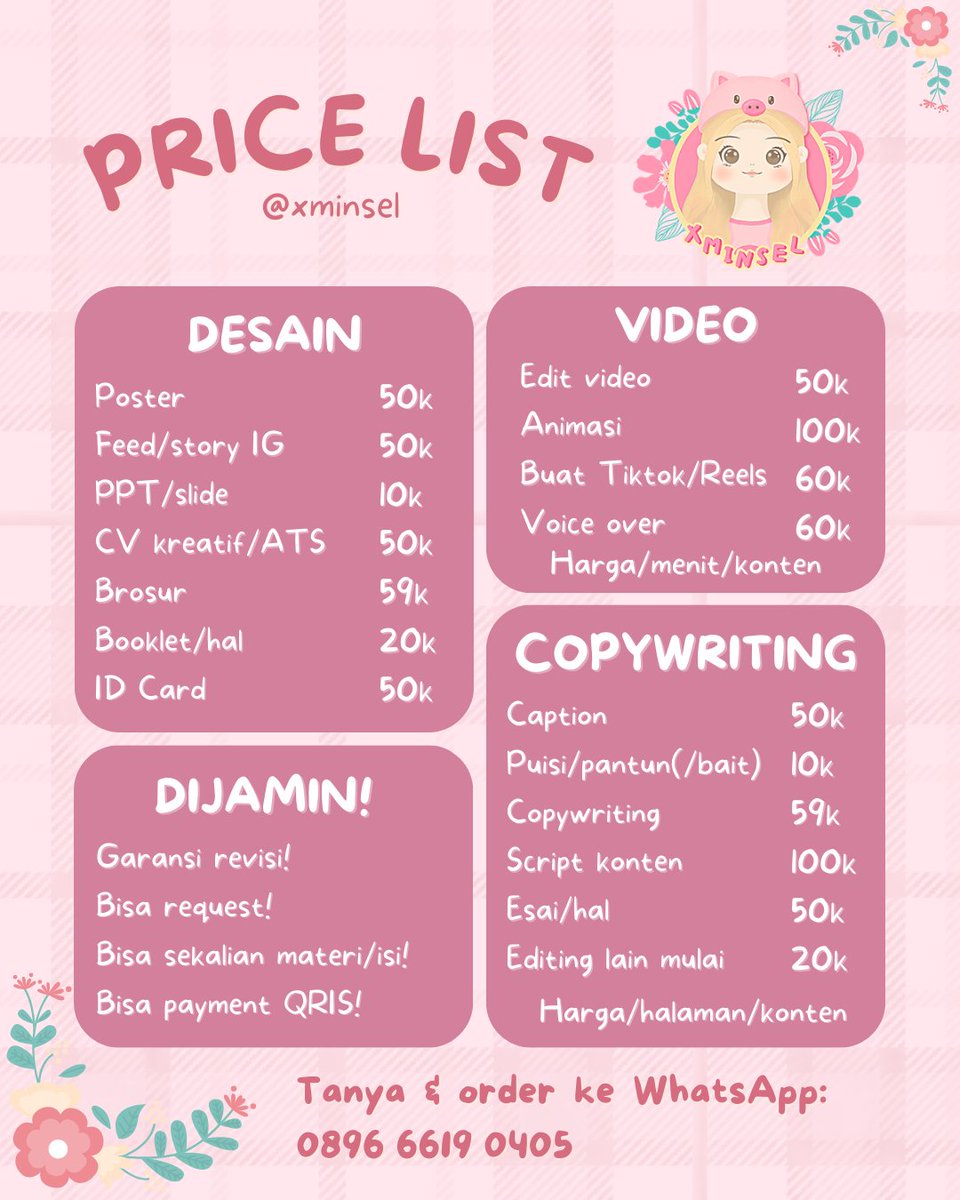 Minsel | Joki Tugas Desain, Edit Video, Animasi tweet media