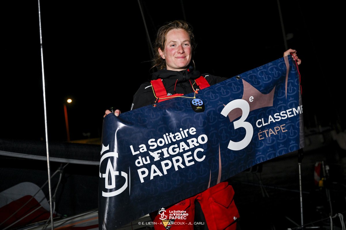 Un podium sur la troisième étape de @LaSolitaire54e  🥉💥

Cette nuit à 03h26, Élodie a bouclé les 470 milles de l’ultime étape de @LaSolitaire54e, s’emparant ainsi de la 3e place au classement provisoire de cette étape après 3j 12h 43min et 10s de course 💪

📸 Alexis Courcoux
