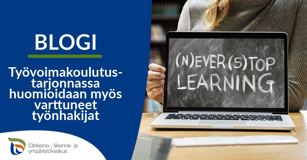 elinvoimak_EP's tweet photo. Tällä viikolla vietetään valtakunnallista työvoimaviikkoa. 🤓📚 Lue kehittämisasiantuntijamme Merja Kantamaan blogikirjoituksesta lisää työvoimakoulutusten monipuolisuudesta sekä joustavuudesta! 

https://t.co/dpAUHGzzpW

#työvoimakoulutus #pysykartalla @TEpalvelutEPO https://t.co/g5ghtQMLIe