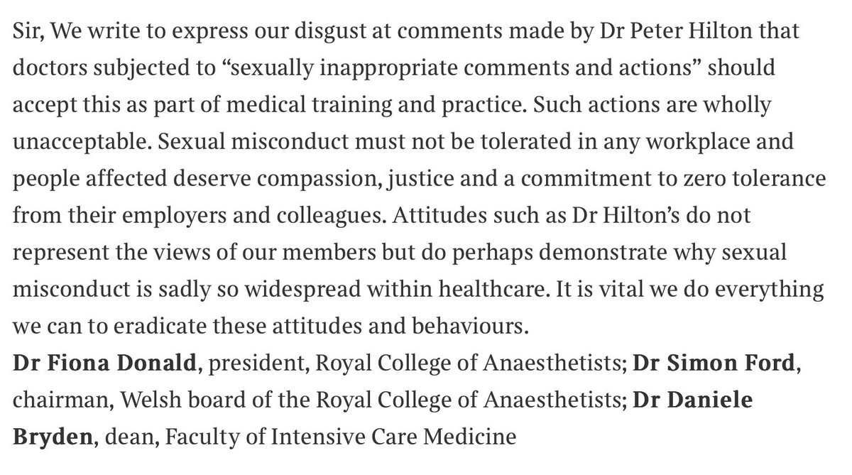 So yesterday on behalf our members @FICMNews and @RCoANews @RCoAPresident and I co- wrote a letter to the Times along with chair of Welsh Board.