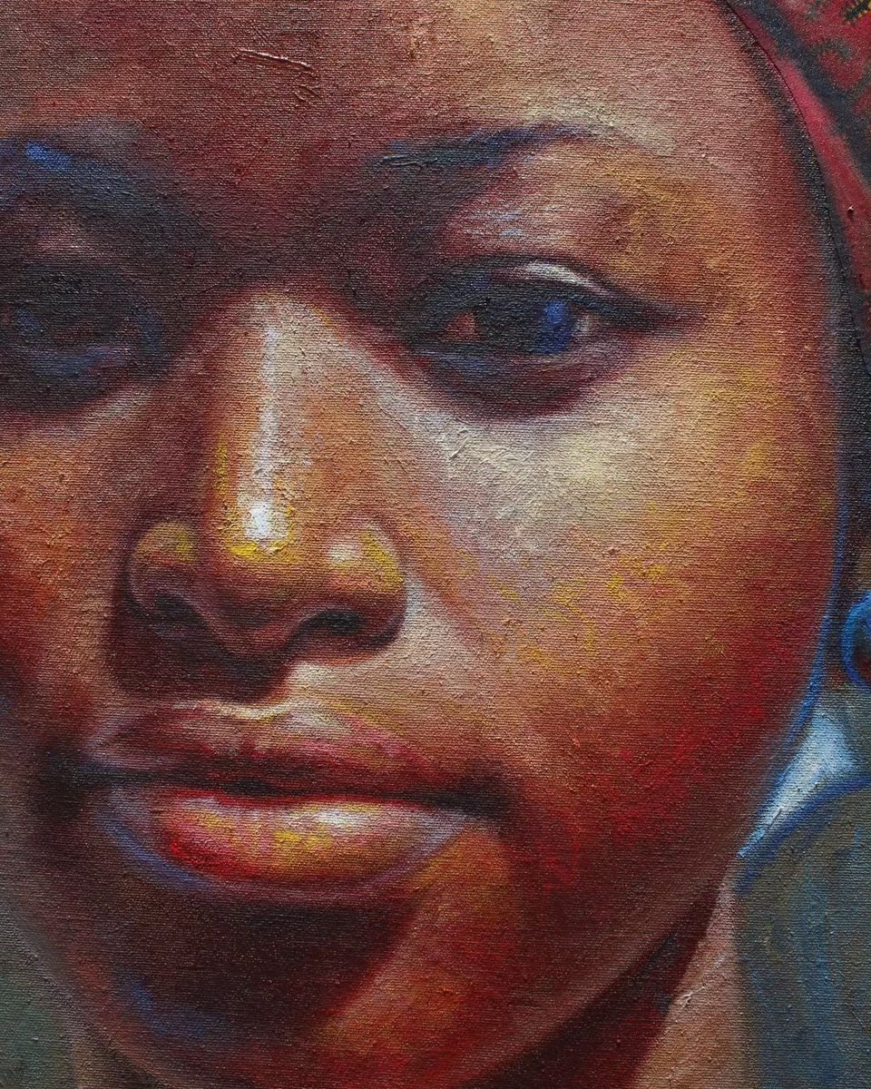 artmonnk's tweet photo. Hopeful by @nwafor_clement 

Oil and fabric on Canvas, 2023 https://t.co/yNmXpgS6vs