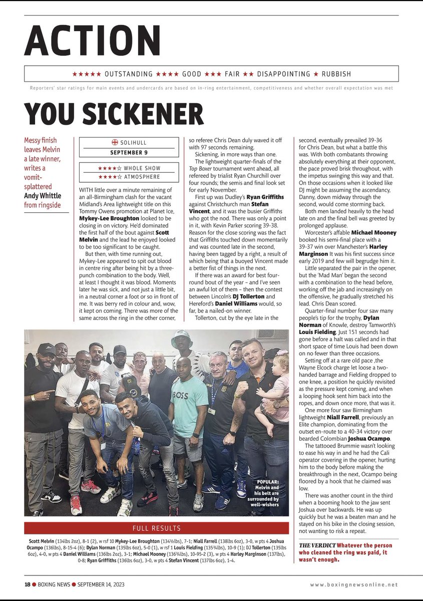 Great write ups in both <a href="/birminghammaiI/">Birmingham Mail</a> &amp; <a href="/BoxingNewsPlus/">Boxing News+</a> today