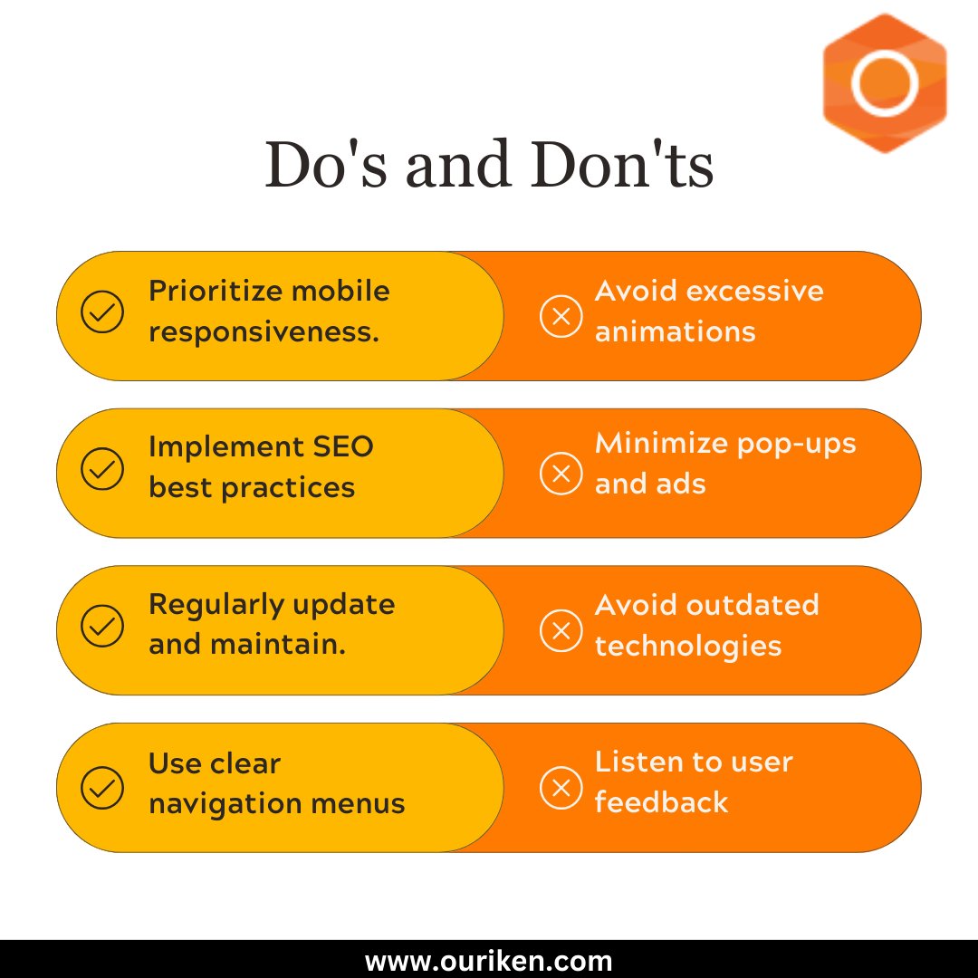 Our_iken's tweet image. Do's And Don'ts
To know more visit our website 👉ouriken.com
#SEO #navigationmenu #animation #popups #maintainwebsite