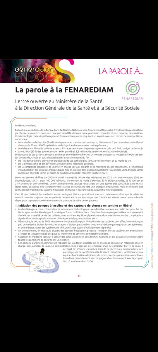 fenarediam's tweet photo. Lettre ouverte de la @fenarediam au @Sante_Gouv , @Assur_Maladie : donnons les moyens aux #endocrinologues de mieux soigner les #patients. #diabete #obesite #thyroide #sante https://t.co/DEC7nrHpMZ