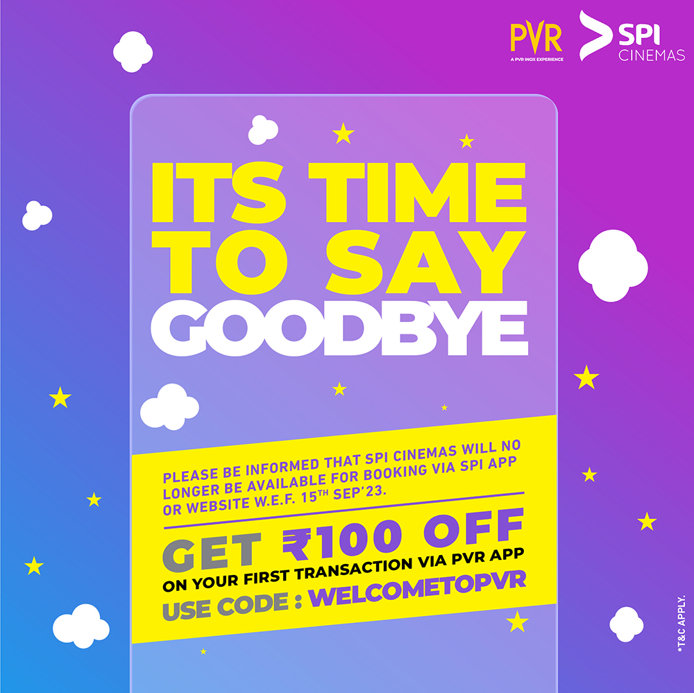 Starting September 15th, embrace seamless movie magic! Say hello to hassle-free ticket reservations through the PVR app! 🎟️ Book now: cutt.ly/y7S9ryy Use code - WELCOMETOPVR to get Rs. 100 OFF on your first transaction via PVR App . . . #PVRApp #PVR #SPICinemas #SPI