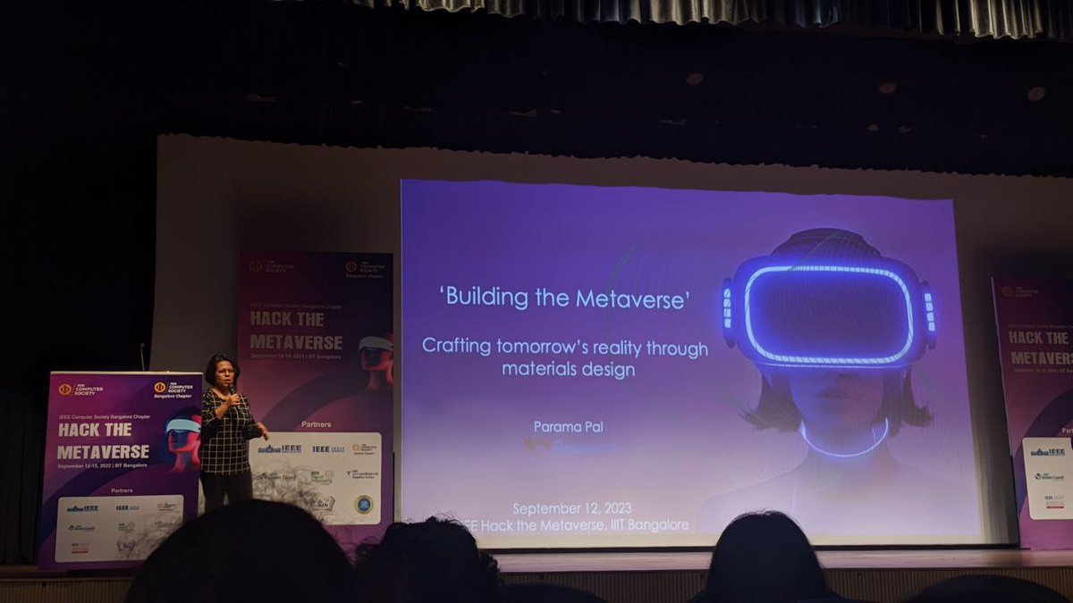 BhagatRijans's tweet photo. 🌟 Just attended an amazing tech talk on "Building the Metaverse: Crafting Tomorrow's Reality through Materials Design" by Dr. Parama Pal, Senior Scientist at TCS Research! 🚀

#csmetaverse #ieeecsbangalore https://t.co/Yl3VmjyY9s