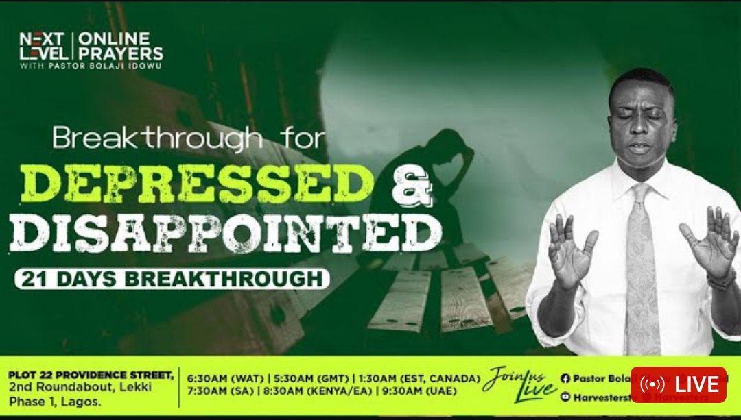 UncleGeeOfZion's tweet photo. #NLP 21 days of BREAKTHROUGH is on! 🚨 

Join us; Online/On-site ✅

Invite your family &amp; friends 👍

#Thursday
#September14th
#WordBasedPrayers
#NextLevelPrayers 
#NLPWithPastorBolaji 
#1PmPrayers
#Rejuvenate2023 https://t.co/XKzBaI1p4c