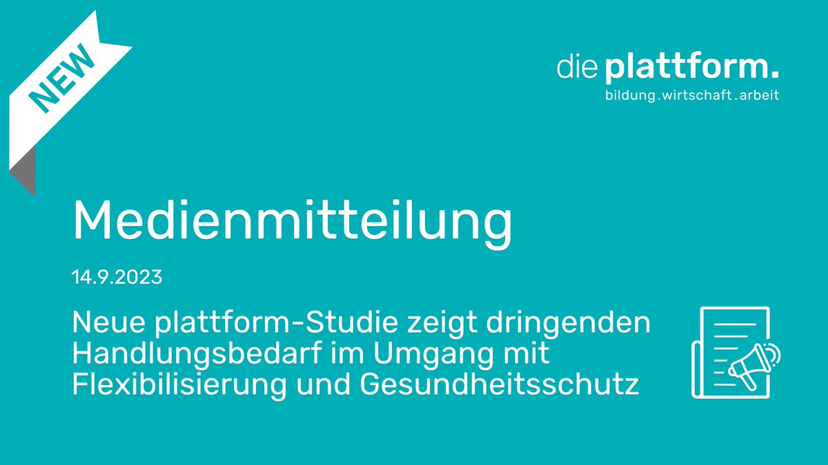 Unsere neue Studie zum Potenzial von #NewWork zeigt dringenden Handlungsbedarf im Umgang mit #Flexibilisierung und #Gesundheitsschutz. Das heutige Arbeitsgesetz ist nicht für neue Arbeitsformen angelegt: Gesetzliche Grundlagen müssen nicht nur der Realität angepasst, sondern auch