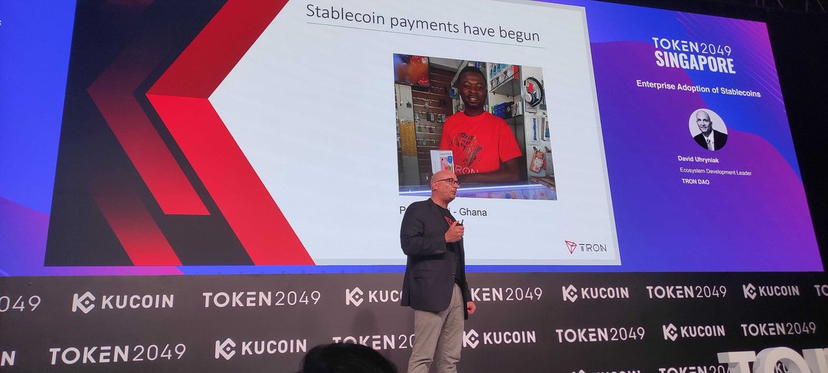 trondao's tweet photo. Day 2 of #TOKEN2049: @UhryniakDave dives deep into #TRON's GLOBAL takeover! 🔥

Not just here or there, we're EVERYWHERE! 🌍 https://t.co/mdWatttPMf