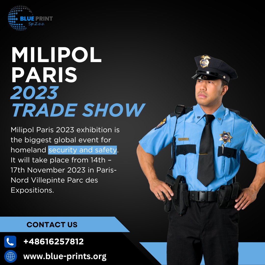 #Milipol Paris 2023 #exhibition is the biggest global event for homeland security and safety. It will take place from 14th – 17th November 2023 in #Paris-Nord Villepinte Parc des Expositions.
To know more visit here: blue-prints.org/milipol-paris-…