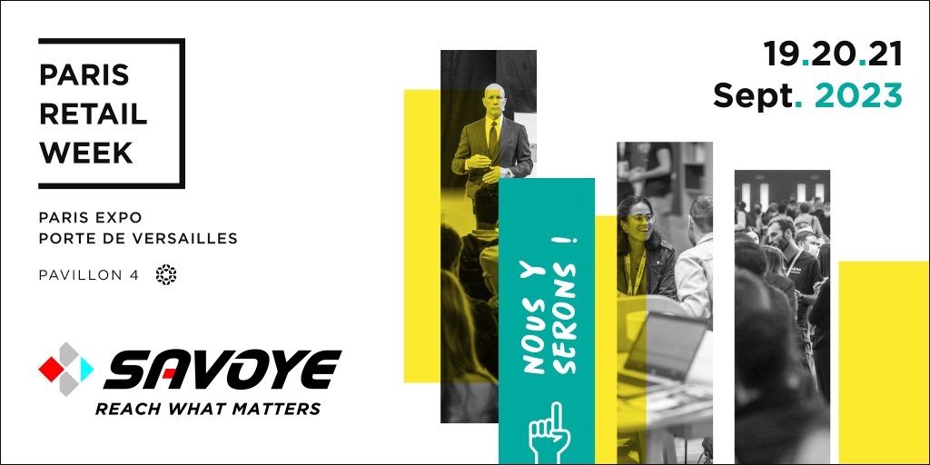 🚨[𝐄𝐕𝐄𝐍𝐓] À la recherche de solutions adaptées pour augmenter votre performance logistique ? Du 19 au 21 septembre, retrouvez les équipes SAVOYE au 𝐬𝐭𝐚𝐧𝐝 𝐂𝟏𝟏𝟗 ! Demandez votre badge gratuit ▶ badge.parisretailweek.com/accueil.htm 

#reachwhatmatters #supplychainsolutions