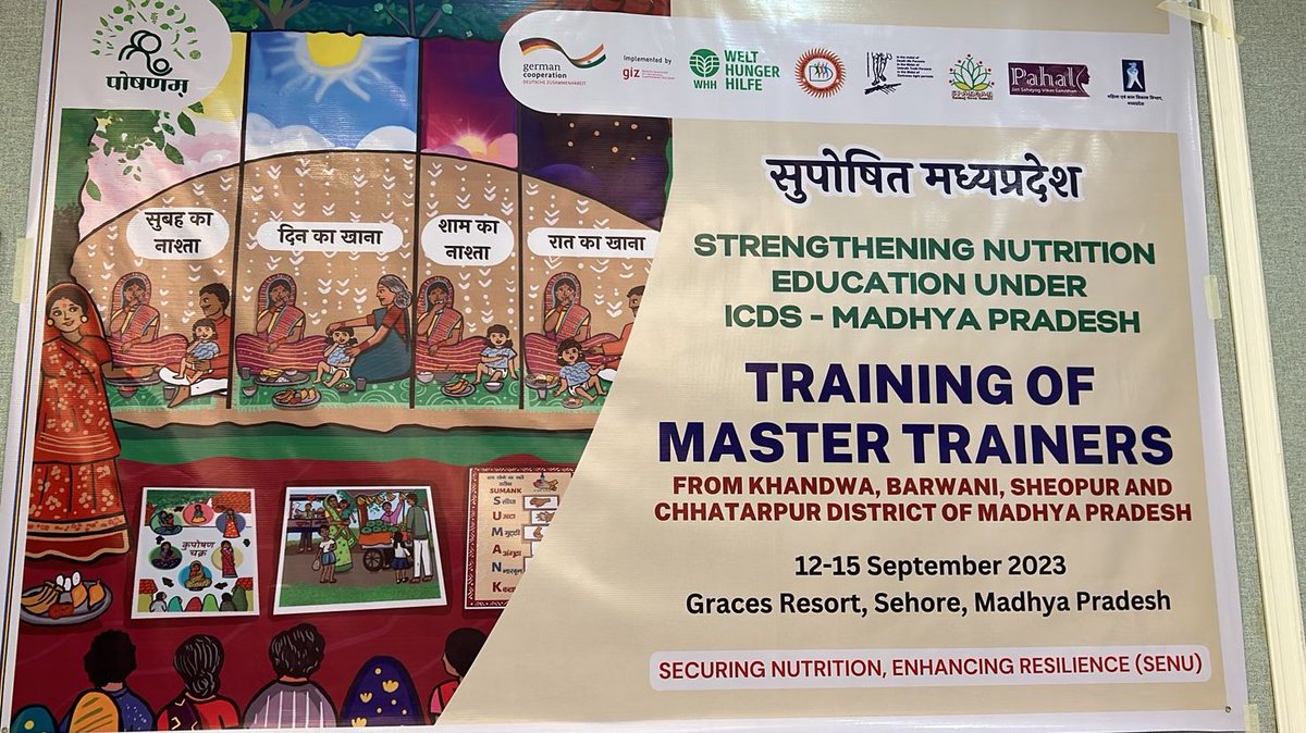 nutriSmartcomm's tweet photo. In this Nutrition Month, Training of Master Trainers on Strengthening Nutrition Under ICDB- Madhya Pradesh is organized on 12-15 Sep, 2023 by @nutriSmartcomm involving @WHH_India, MGSA-Sheopur, DMKS-Chhatarpur.
#TrainingforTrainers #NutritionMonth #SahiPoshanDeshRoshan https://t.co/4gb4SXsNiZ