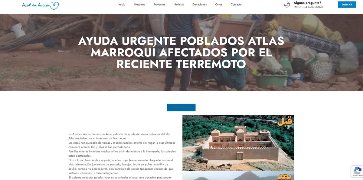Policía Local Murcia (@murciapolicia) on Twitter photo 🚓🤝 Los compañeros de la ONG <a href="/AzulenAccion/">Azul en Acción</a> se han unido en solidaridad para ayudar a Marruecos tras el devastador terremoto.
🌍❤️Han organizado una recaudación de donaciones para brindar apoyo y esperanza a los afectados
Muestra tu generosidad⤵️
azulenaccion.com/ayuda-urgente-… 🚓🤝 Los compañeros de la ONG <a href="/AzulenAccion/">Azul en Acción</a> se han unido en solidaridad para ayudar a Marruecos tras el devastador terremoto.
🌍❤️Han organizado una recaudación de donaciones para brindar apoyo y esperanza a los afectados
Muestra tu generosidad⤵️
azulenaccion.com/ayuda-urgente-…
