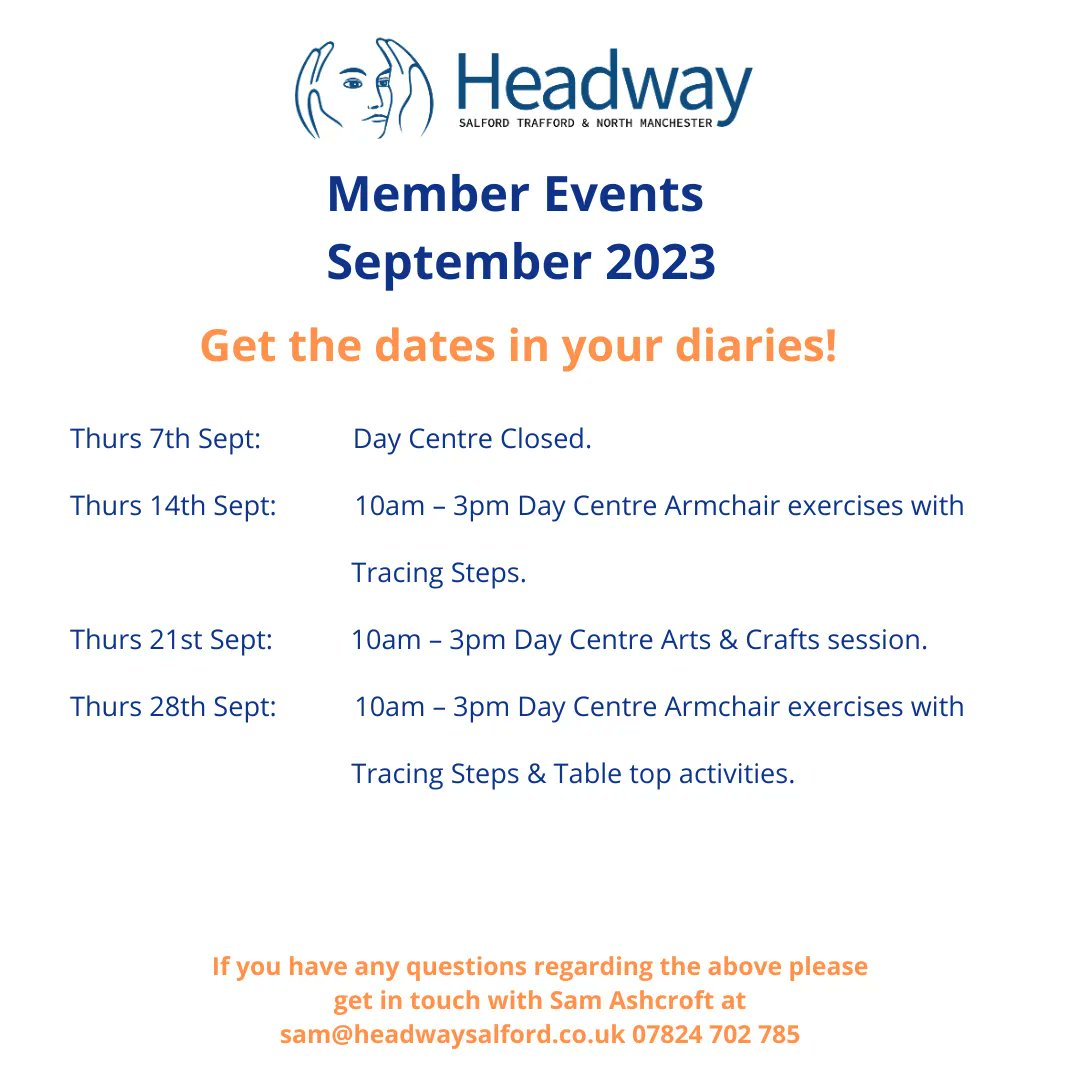 headway_salford's tweet image. ⭐ TODAY - Armchair exercises with @TracingSteps &amp;amp; much more!
⭐ Find out more about our services buff.ly/2XOH3s9 
💙 Supporting local people living with a brain injury 

#braininjury #support #friendship #advice #fun #laughter #independence