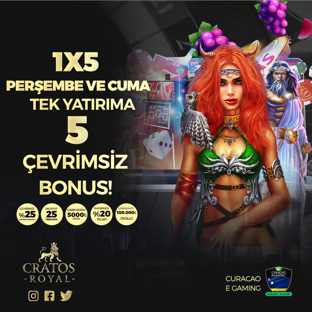 🔥#CratosRoyal 'de Perşembe ve Cuma Gününe Özel Tek Yatırıma 5 Çevrimsiz Bonus!

🎁 Basit Çevrim, Kolay Kazanç #CratosRoyalBet'te Seni Bekliyor!  

🔥 Spor ve Casino Alanında Geçerli 2.500₺ Ödül İçin Hemen Üye Ol!

✅ #Curacao Lisansı ile Ödeme Garantisi!
