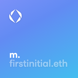 rockopera.eth (@mlamont) on Twitter photo My first #subdomain project #mint:
m.firstinitial.eth
Get YOUR first initial at <a href="/ensvision/">Vision.eth</a>, and, yes, help me fund a grail purchase
... $20 each
... 25 left (unless you're creative)
#ENS #ensdomains #domainname #Web3 #NFT My first #subdomain project #mint:
m.firstinitial.eth
Get YOUR first initial at <a href="/ensvision/">Vision.eth</a>, and, yes, help me fund a grail purchase
... $20 each
... 25 left (unless you're creative)
#ENS #ensdomains #domainname #Web3 #NFT