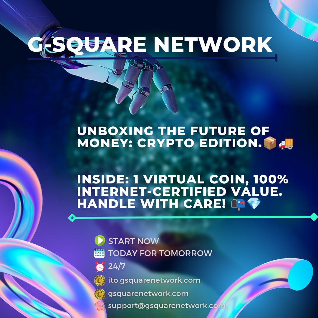 #Future of #money is #Crypto : LIMITED TIME OFFER with 77% Off- ito.gsquarenetwork.com
$̶3̶.9̶0̶ - 0.90$ - 30 GSN - rb.gy/7odjn
$̶4̶2̶9̶.0̶0̶ - 99.0$ - 3300 GSN - rb.gy/jk2jl

Start today for your better tomorrow.🚀💸📈
Go-Getter For Your Nation.💪⛓️🌐