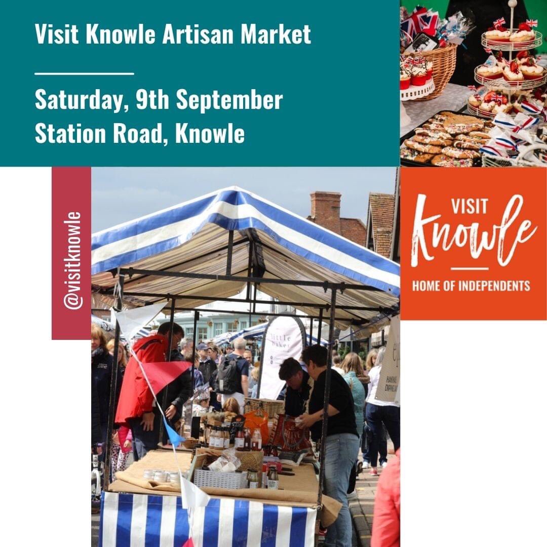 VisitKnowle's tweet photo. Knowle Artisan Market - Saturday 9th September! 

It's just one week until the Artisan Market comes to Station Road, Knowle on Saturday 9th September!

Open from 10am to 4pm, come along to see the market traders &amp; the Station Road businesses. 

#knowle #visitknowle #solihull https://t.co/6dmfc7F2lR