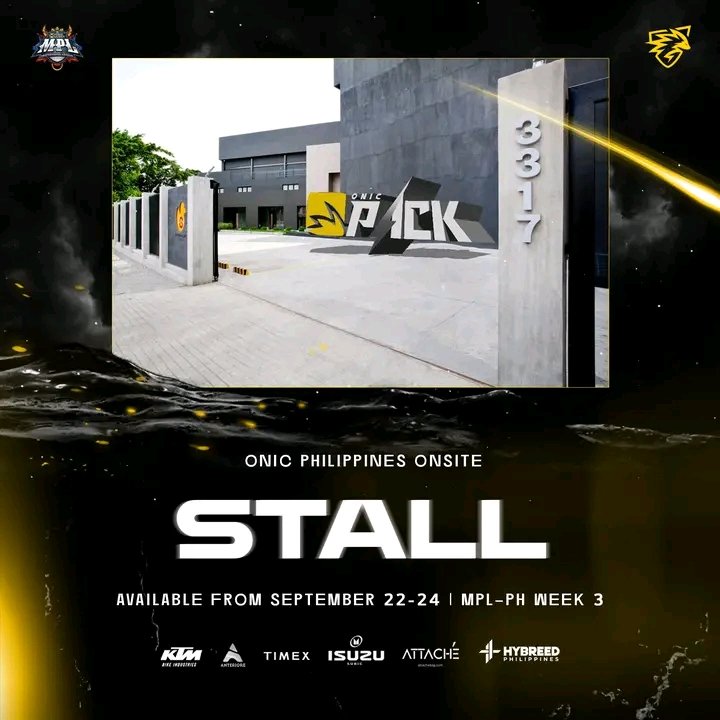 ONICPhilippines's tweet photo. See you straight to the venue, mga ka-ONIC! 😍😍😍
Our merchandise will be available at Shooting Gallery Studios from September 22-24, covering the MPL Philippines Week 3!
See you there, fam! 💛🖤
#itsONICtime #KTMBikeIndustries #AnterioreSolutions #TIMEXPH #IsuzuSubic https://t.co/ckjlHRvYUj