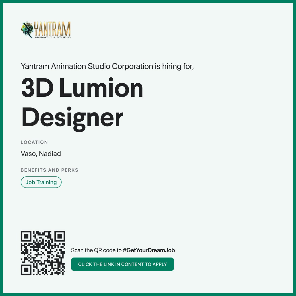 jobtatkal's tweet image. Join Yantram Animation Studio Corporation as a 3D Lumion Designer

Apply from here: hubs.li/Q020XcwQ0

Job Type: Full-time
Work Mode: On-site

Don&apos;t miss out on this incredible opportunity to work with Yantram Animation Studio Corporation!

#JobAlert #DesignerJob #HiringNow
