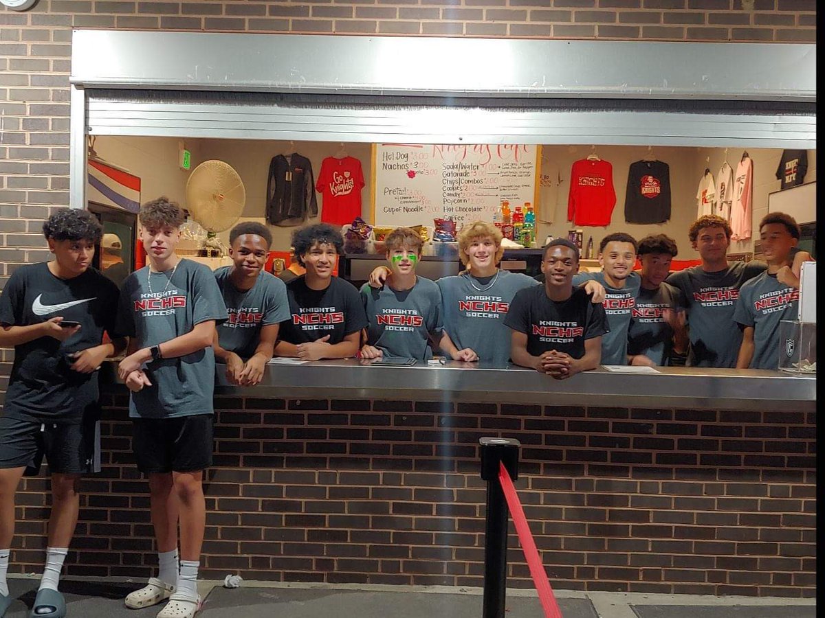 The NCHS Athletic Boosters would like to thank the Boys Varsity Soccer team and parents for covering the concession stand last evening for the Varsity Football game. You all did an amazing job. #knightsnation #ittakesavillage

Good luck gentleman in your tournament today ⚽️⚽️