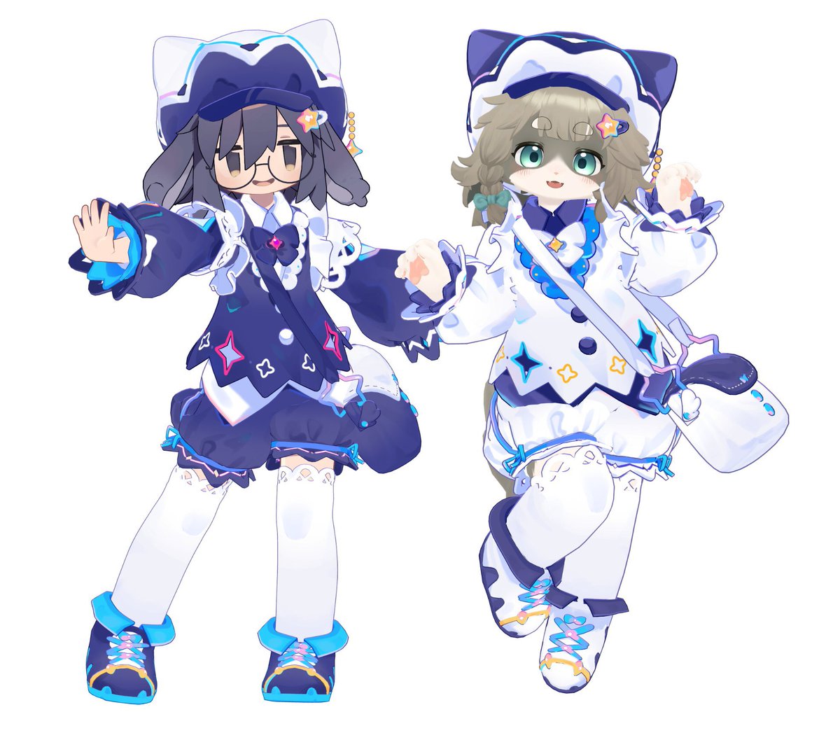 KANAlia123's tweet image. リクエストきた子の新衣装対応中〜
うささきさんとリナちゃん！