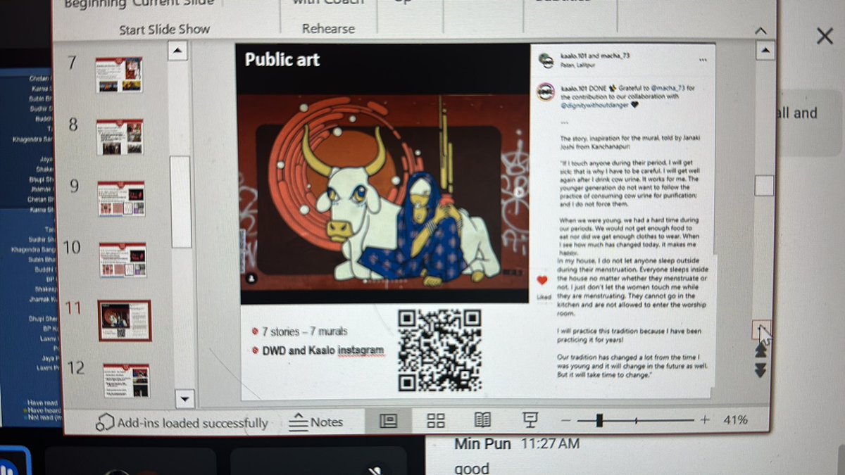 Dr Sara Parker <a href="/LJMUSociology/">LJMU Sociology</a> presenting online today at the Nepal Sociology Association annual conference on the creative methods used in the <a href="/BritishAcademy_/">The British Academy</a> funded project exploring and challenging menstrual stigmas and taboos in Nepal 🙏🏽