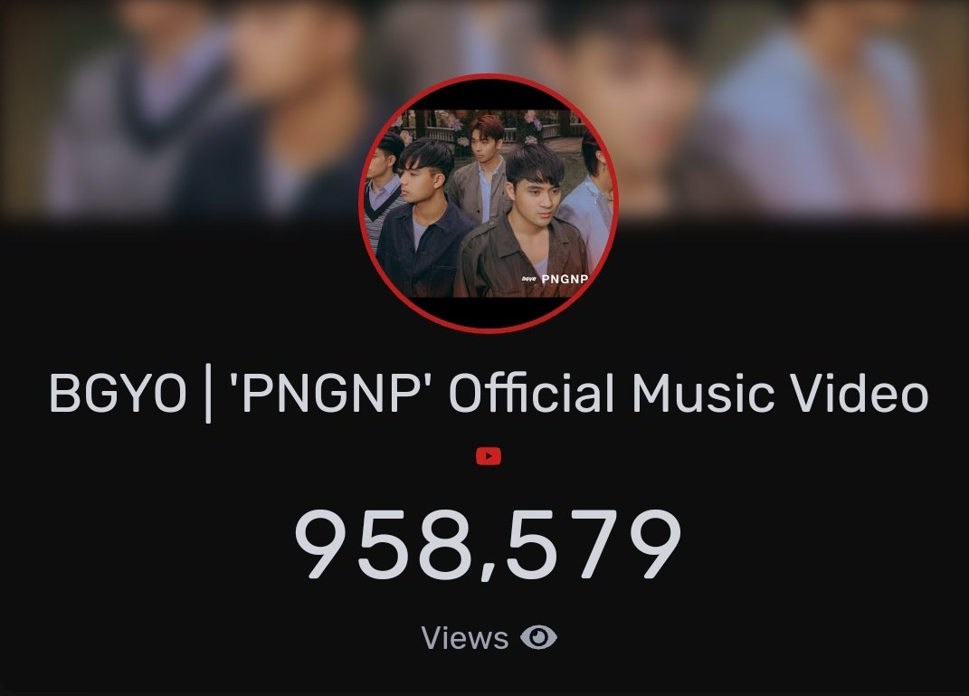 [📢] Streaming Reminder

A rainy ⛈️☔ evening, ACEs!!! Here's your reminder to stream PNGNP MV  on YouTube. Help us unlock our 1M views goal.

Stream here🔗 bit.ly/3DYEXIy

Playlist ⏯️bit.ly/3IUtImy

🎯GOAL
🔏1 MILLION Views 
📺41,421

#BGYO <a href="/bgyo_ph/">BGYO_PH</a>